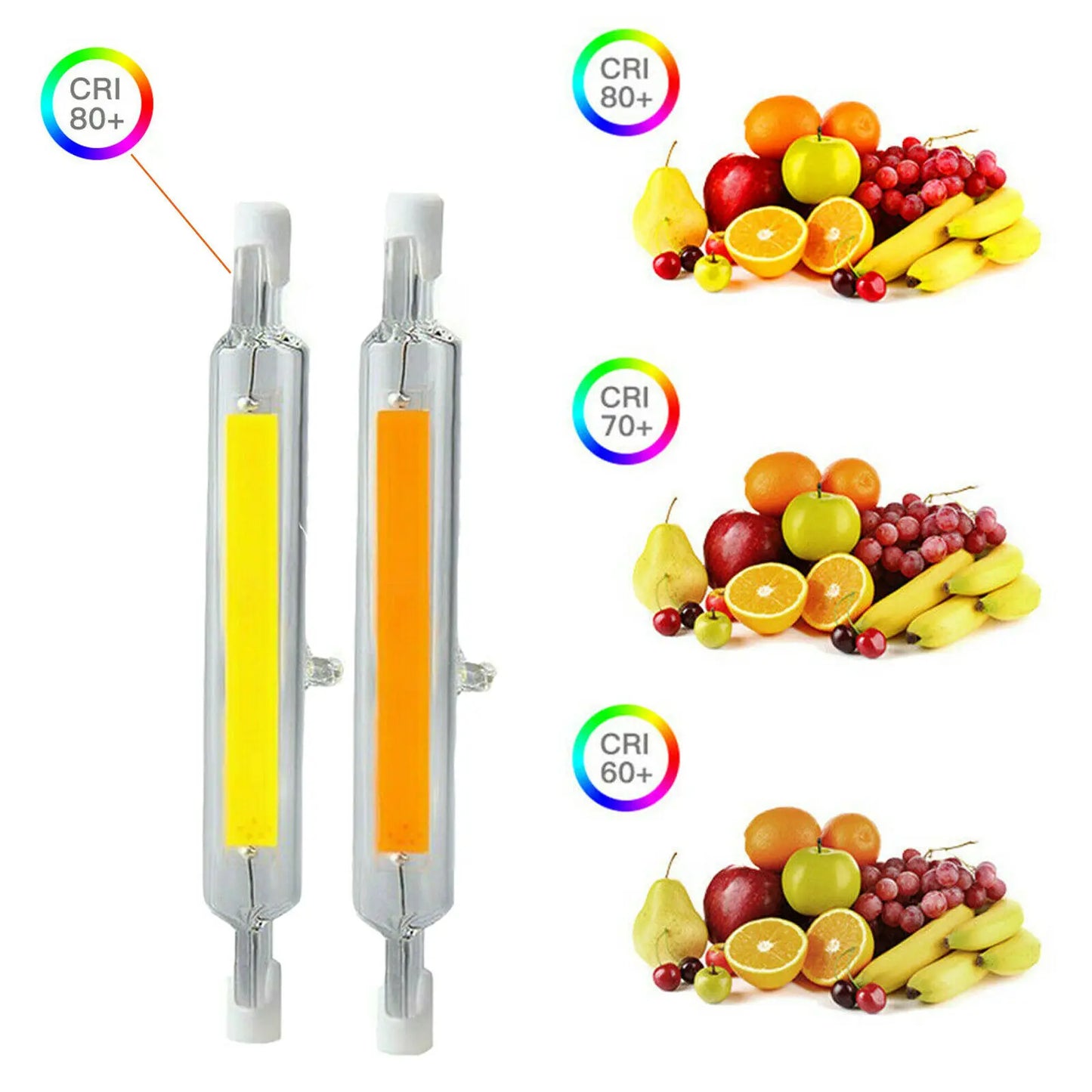 R7s LED 78mm 118mm 7W 12W 15W 25W Dimmable COB Bulbs Ceramic Glass Tube Light Ampoule Replacement Halogen Bombillas Spotlight.