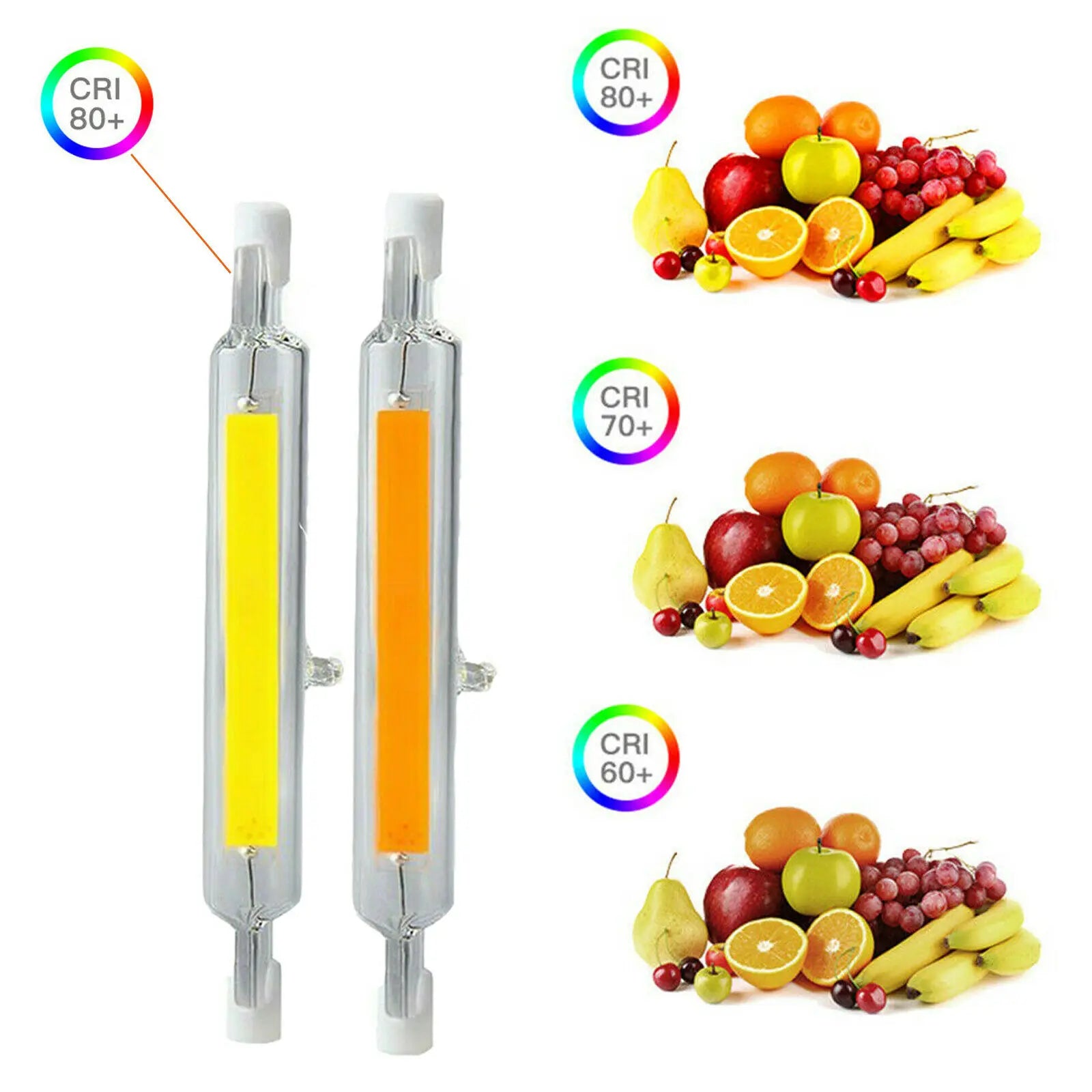 R7s LED 78mm 118mm 7W 12W 15W 25W Dimmable COB Bulbs Ceramic Glass Tube Light Ampoule Replacement Halogen Bombillas Spotlight.