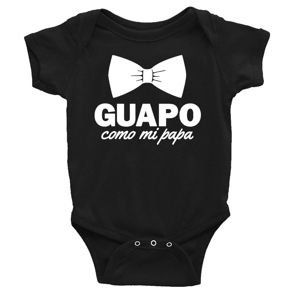 Lustiger spanischer Säuglings-Neugeborenen-Krabbelspielanzug Guapo Como Mi Papa Jungen Baby Lässige Bodys Kleidung Outfits Neuer Papa Beste Geschenke