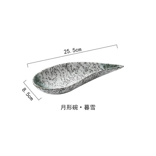 Japanese snack tray creative cold cut snack small dish ceramic sushi plate fruit plate household tableware daily tableware.