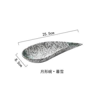 Japanese snack tray creative cold cut snack small dish ceramic sushi plate fruit plate household tableware daily tableware.