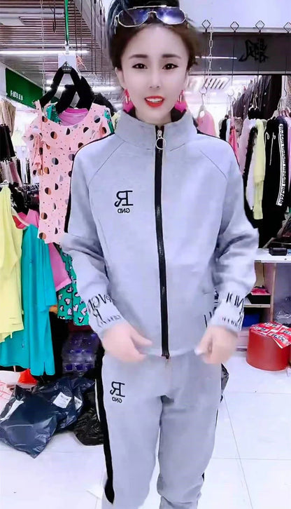 Women's Sportswear Suit 2025 Autumn Winter New Casual Fashion Korean Slim Coat Long Sleeve Sweater Pants Two Piece Set For Women