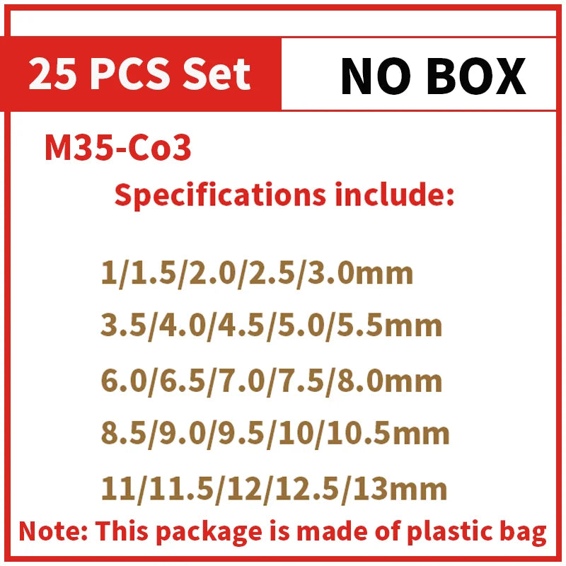 Kobalt High Speed Steel Spiralbohrer M35 Edelstahl Werkzeugset Bohrer Zubehör zum Bohren von Metall und Edelstahl