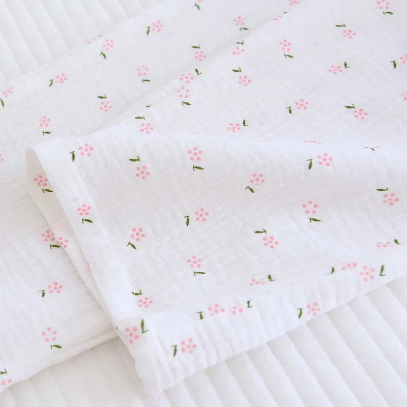 Fdfklak Spring Fall Full Sleeve Homewear Loose 2Pcs Pajama Set 100% Gauze Cotton Casual Print Sleeping Shirt Home Wear Clothes