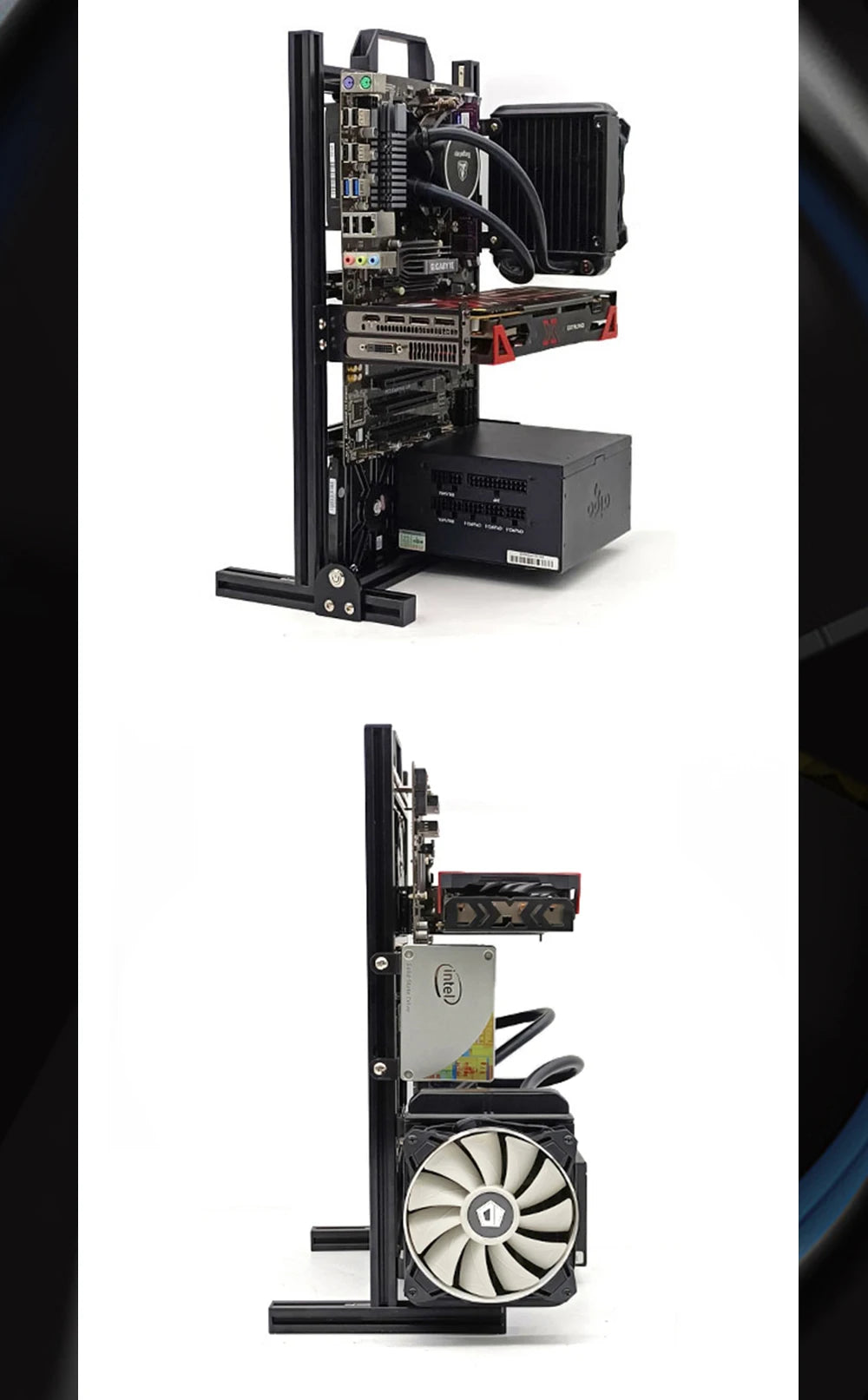 DIY Computer Open Frame,Vertical ATX/ ITX / MATX Gamer Cabinet Aluminum,Modding Desktop Gaming PC Case Water Air Cooler.