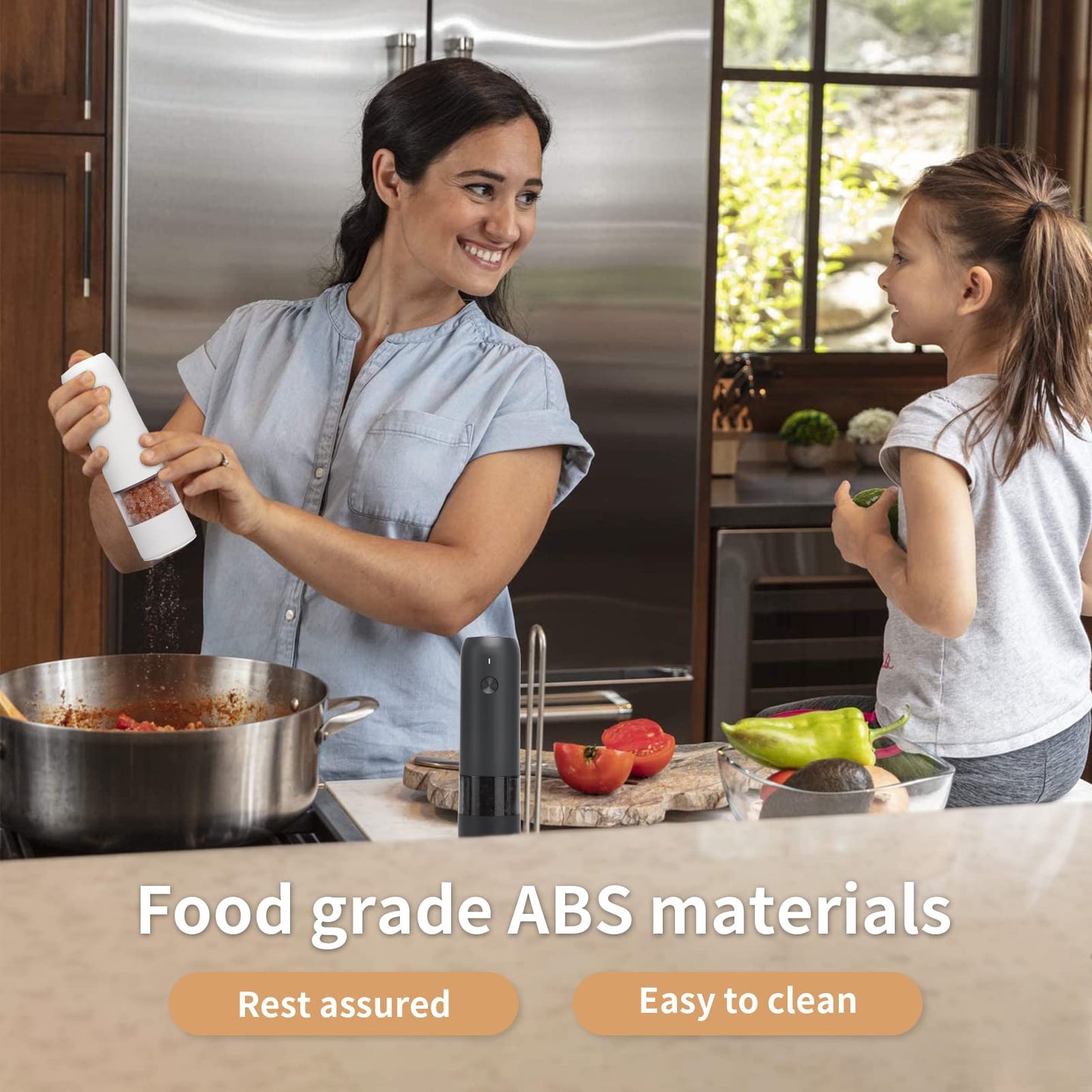 Electric Automatic Salt and Pepper Grinder Set Rechargeable With USB Gravity Spice Mill Adjustable Spices Grinder Kitchen Tools.