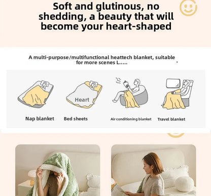 Lamb Fleece Double-Sided Velvet Blanket Double-Layer Thickened Woven Polyester Wearable Blanket