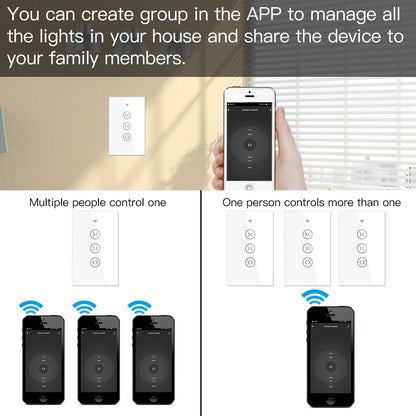 US EU WiFi RF433 Smart Touch Vorhang Rollos Motorschalter Tuya Smart Life App Fernbedienung Funktioniert mit Alexa Google Home.