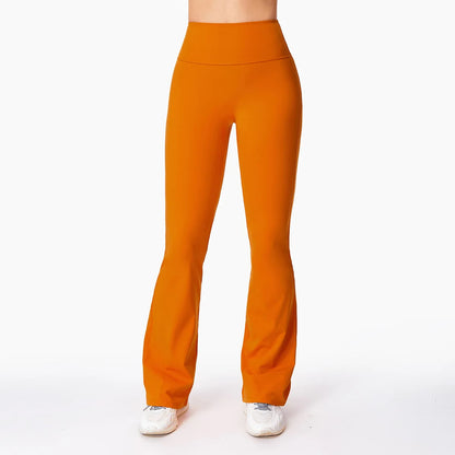 New Arrival Lulu Micro Stretch Wide Leg High Waist Yoga & Fitness Pants Naked Sports Wear Solid Pattern for Running Exercise.