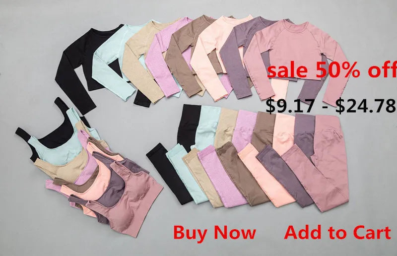 2pcs seamless hyperflex workout sport outfits for women sportswear athletic clothes gym Long Sleeve Crop Top High Waist Leggings.