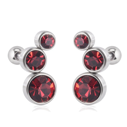 2PCS 361 Surgical Steel Crystal  Ear Tragus Cartilage Earrings 16G Three Zircon Lobe Helix Daith Earring Piercing Body Jewelry