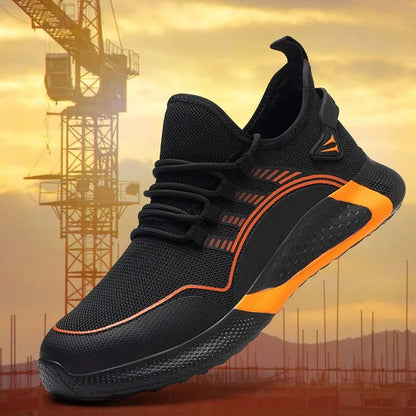 Door to Door Outdoor Four Seasons Steel Toe Sneakers Men High Quality Stylish Cap Toe Work Safety Shoes Custom Sneakers Size.