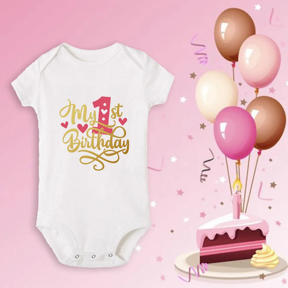 Neugeborenen Baby Ein Jahr Alt Geburtstag Bodys Jungen Mädchen Geboren Krabbeln Nette Drucken Overalls Kleinkind Infant Kleidung Geburtstag Geschenke.