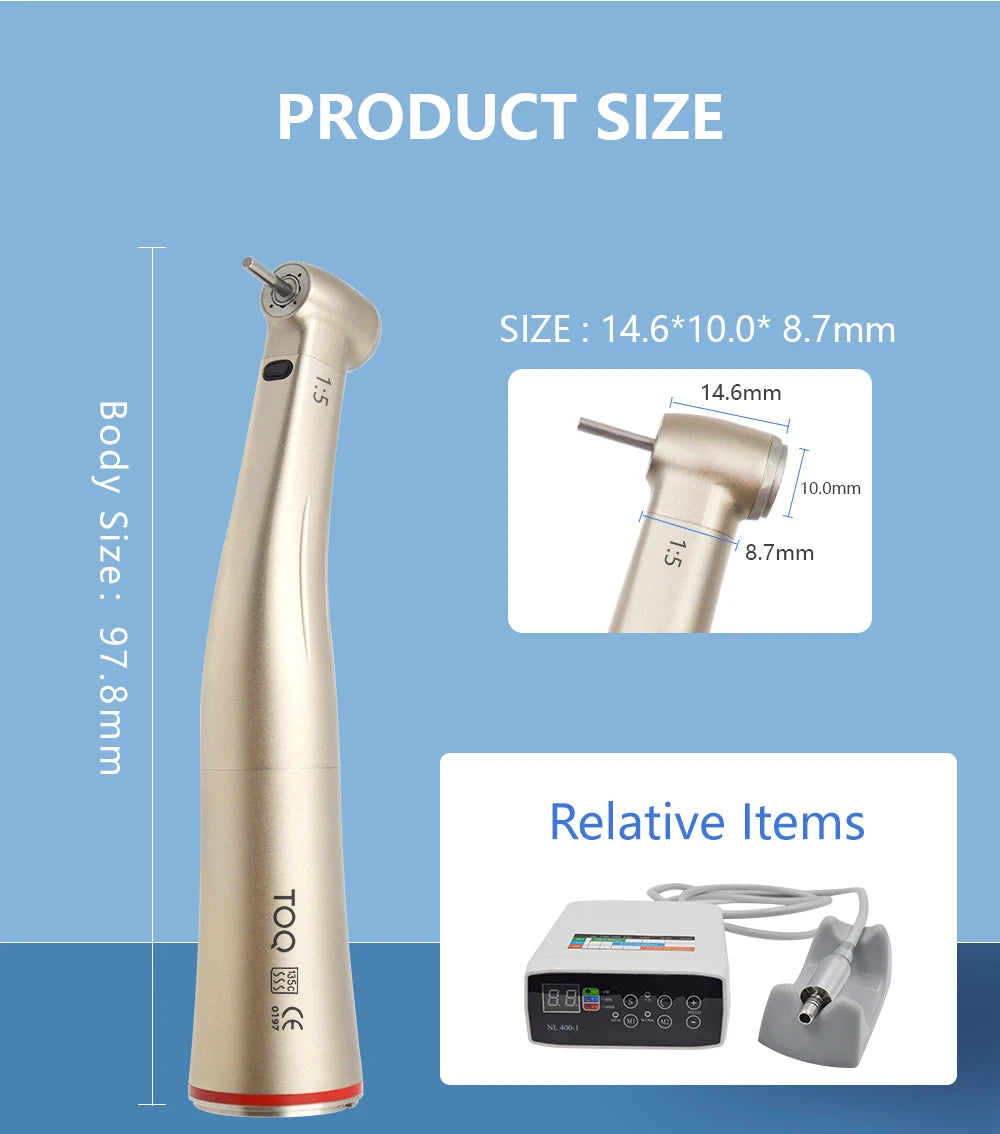 Dental Factory equipment increasing red ring 1:5 with light contra angle handpiece Push Button dental handpiece medical suppl.
