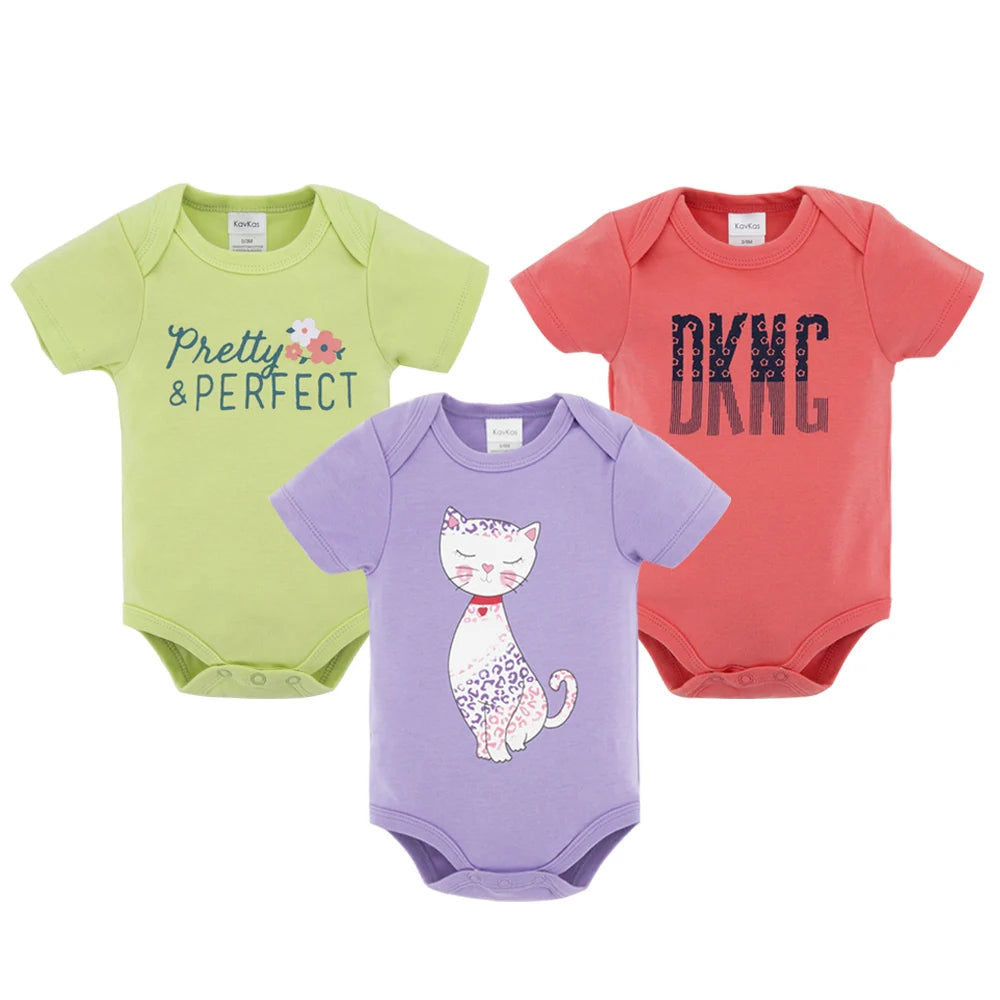 3 teile/los Baby Jungen Body Mode Körper Anzüge Kurzarm Neugeborenen Overalls Cartoon Kinder Baby Mädchen Strampler Kleidung Боди