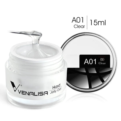 15ml Venalisa Jelly Extension Nail UV Construction Gel French Glitter Poly Nail Gel Clear Natural Camouflage Color Fibre Varnish.