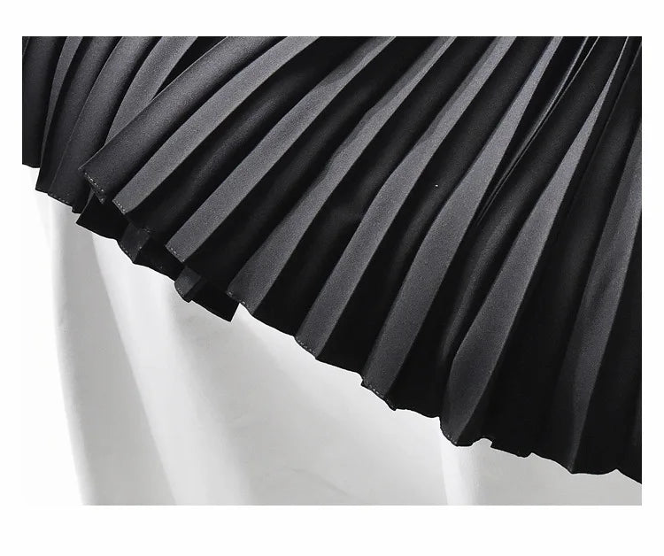 Looks Thin Pleated Skirt 2025 New High Waist A-line Skirt Mid-length Big Size Plaid Skirt Long Pleated Skirt Length 75-90cm