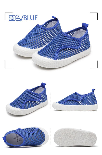Kids Summer Shoes for Boys Girls Toddlers Children Casual Flats Air Mesh Net Breathable Hollow Cut-outs Sneakers Soft Fashion.