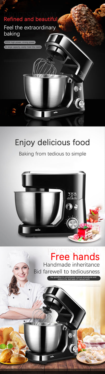 AC220-240V 50-60HZ 600W POWER 4L bowl Powerful home use mini food mixer hand mixer stand mixer Polupar Dough Cream Mixer muliuse.