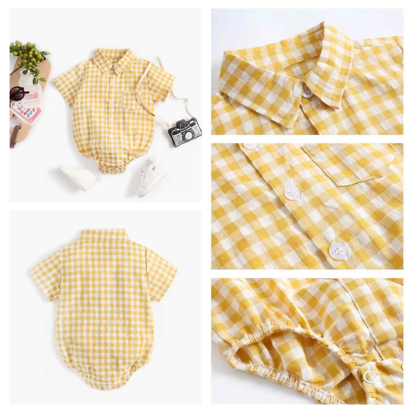 Sanlutoz Sommer Baby Jungen Bodys Baumwolle Baby Kleidung Plaid Mode Kurzarm Kleinkinder Kleidung Casual.