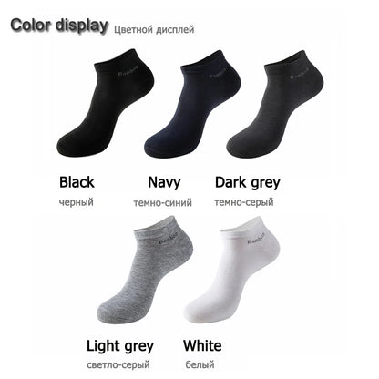 10 Pairs / Pack Men's Bamboo Fiber Socks Short High Quality New Casual Breatheable Anti-Bacterial Man Ankle Socks Men.