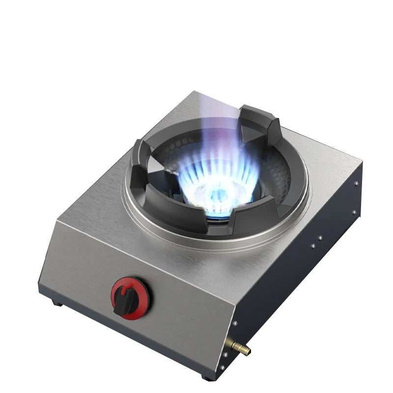 Shaped Single Stove Household Liquefied Petroleum Gas Stove Pulse Electronic Ignition Stove Thickened Stainless Steel Gas Stove.