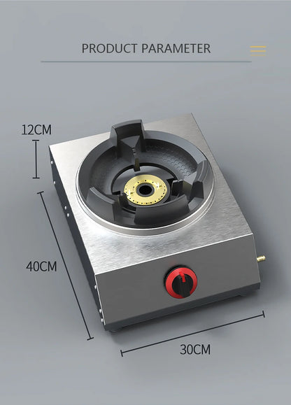 Shaped Single Stove Household Liquefied Petroleum Gas Stove Pulse Electronic Ignition Stove Thickened Stainless Steel Gas Stove