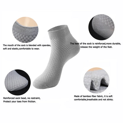 10 Pairs High Quality Bamboo Fiber Men's Socks Business Breathable Deodorant Compression Socks Men Long Big Size EUR 38-46.