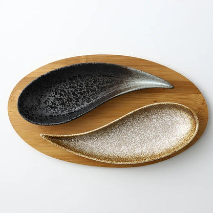 Japanese snack tray creative cold cut snack small dish ceramic sushi plate fruit plate household tableware daily tableware.