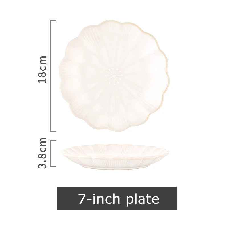 1pc Japanese Dinnerware Ceramic White Blue Dinner Plate Serving Dishes Rice Ramekin Sauce Bowl Microwave Safe