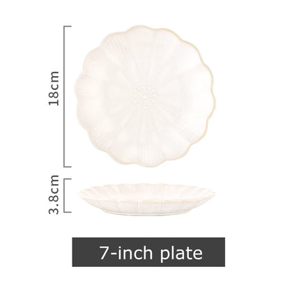 1pc Japanese Dinnerware Ceramic White Blue Dinner Plate Serving Dishes Rice Ramekin Sauce Bowl Microwave Safe