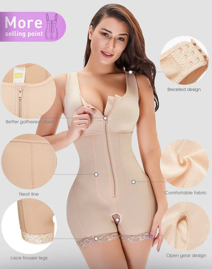 Women Full Body Shapewear Open-Bust Underwear Waist Trainer Corset Seamless Slimming Bodysuit Butt Lifter Plus Size 6XL