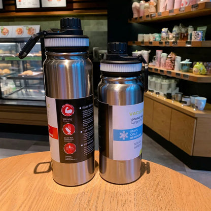 UPORS Stainless Steel Sport Water Bottle 600ml/800ml Large Capacity Double Wall Vacuum Insulated Tumbler Portable Thermos Bottle.