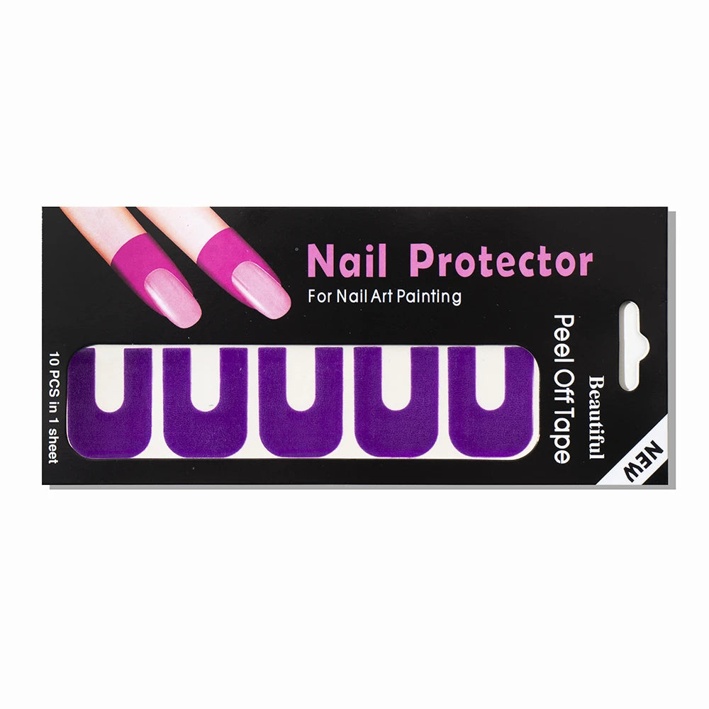 10/20/50 Pcs U-shape Spill-proof Anti-overflow Nail Polish Paint Varnish Peel Off Tape Finger Cover Nail Protector Stickers.