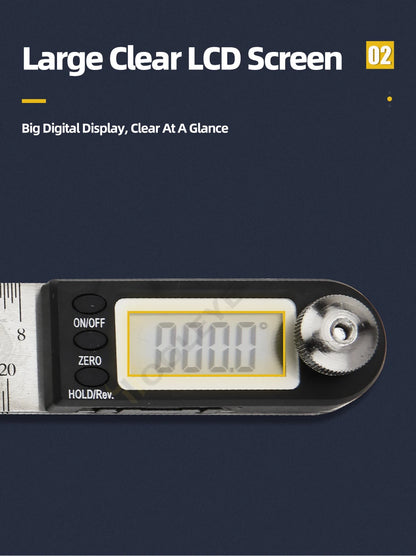 Goniometer, elektronischer Winkelmesser, digitales Messgerät, Winkelmesswerkzeug, Mehrwinkellineal, Holzbearbeitungswerkzeuge, Messgerät, Winkelsucher 360°