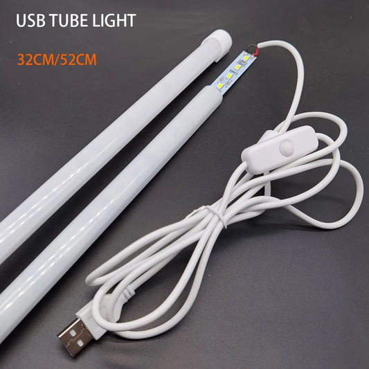 USB LED Tube light 5V 2835 SMD LED lamp 32CM 52cm Rigid strip light bulb Bar Reading Book Desk lamp Night light Ultrathin Closet.