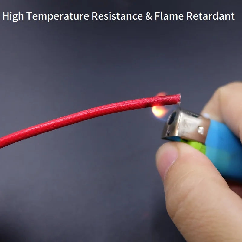 2M/5M High Temperature Resistant Silicone Wire 300°C Soft Copper Cable Fiberglass Braided Insulated Warm Floor Heat Element Line.