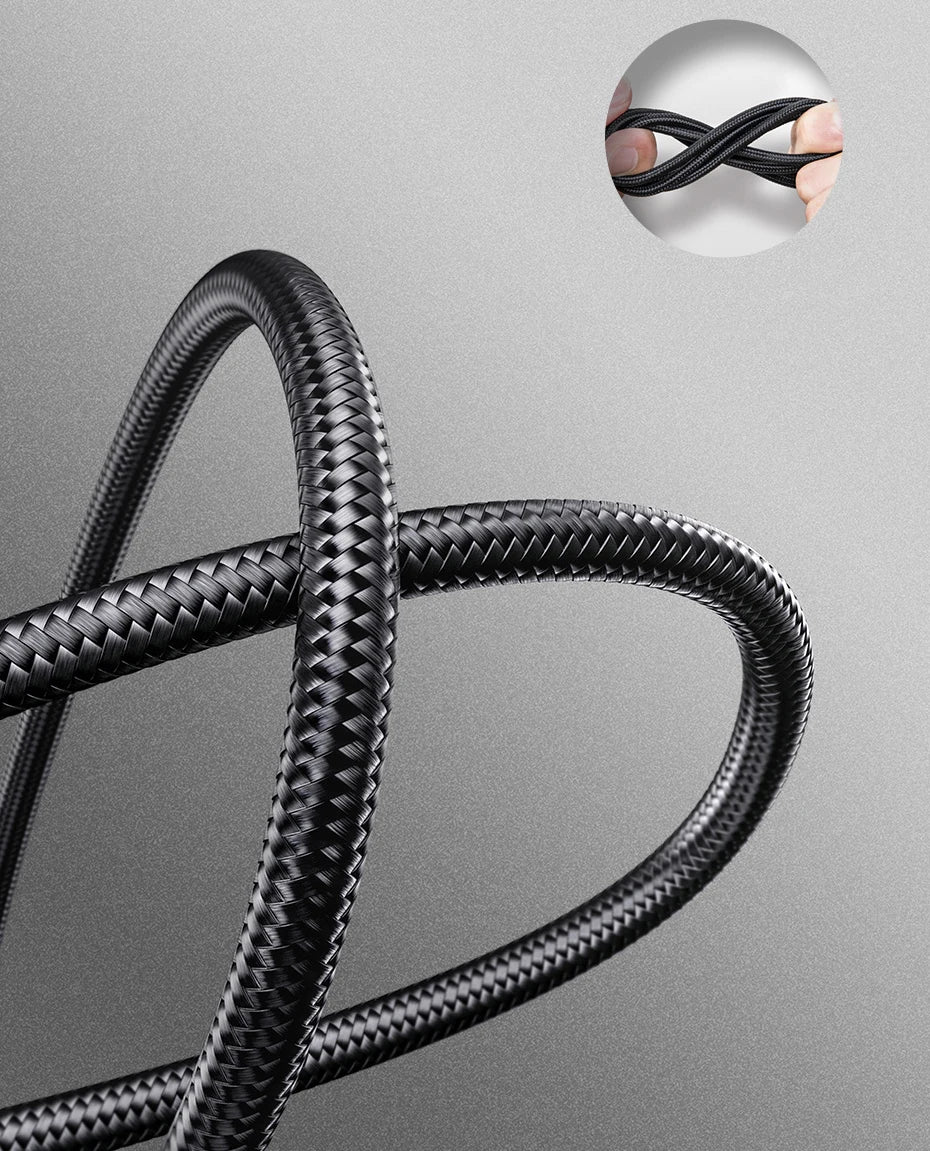 Baseus 3 in 1 USB Type C Cable for iPhone 15 14 13 12 Pro Charger Cable 100W Micro USB Type C Cable for Macbook Samsung Xiaomi.