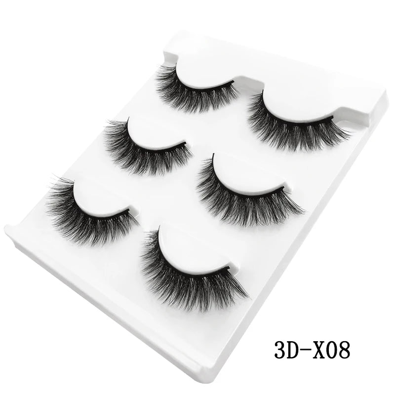 3 Pairs natural false eyelashes thick makeup real 3d mink lashes soft eyelash extension fake eye lashes long mink eyelashes 3d.