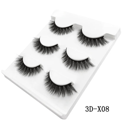 3 Pairs natural false eyelashes thick makeup real 3d mink lashes soft eyelash extension fake eye lashes long mink eyelashes 3d.