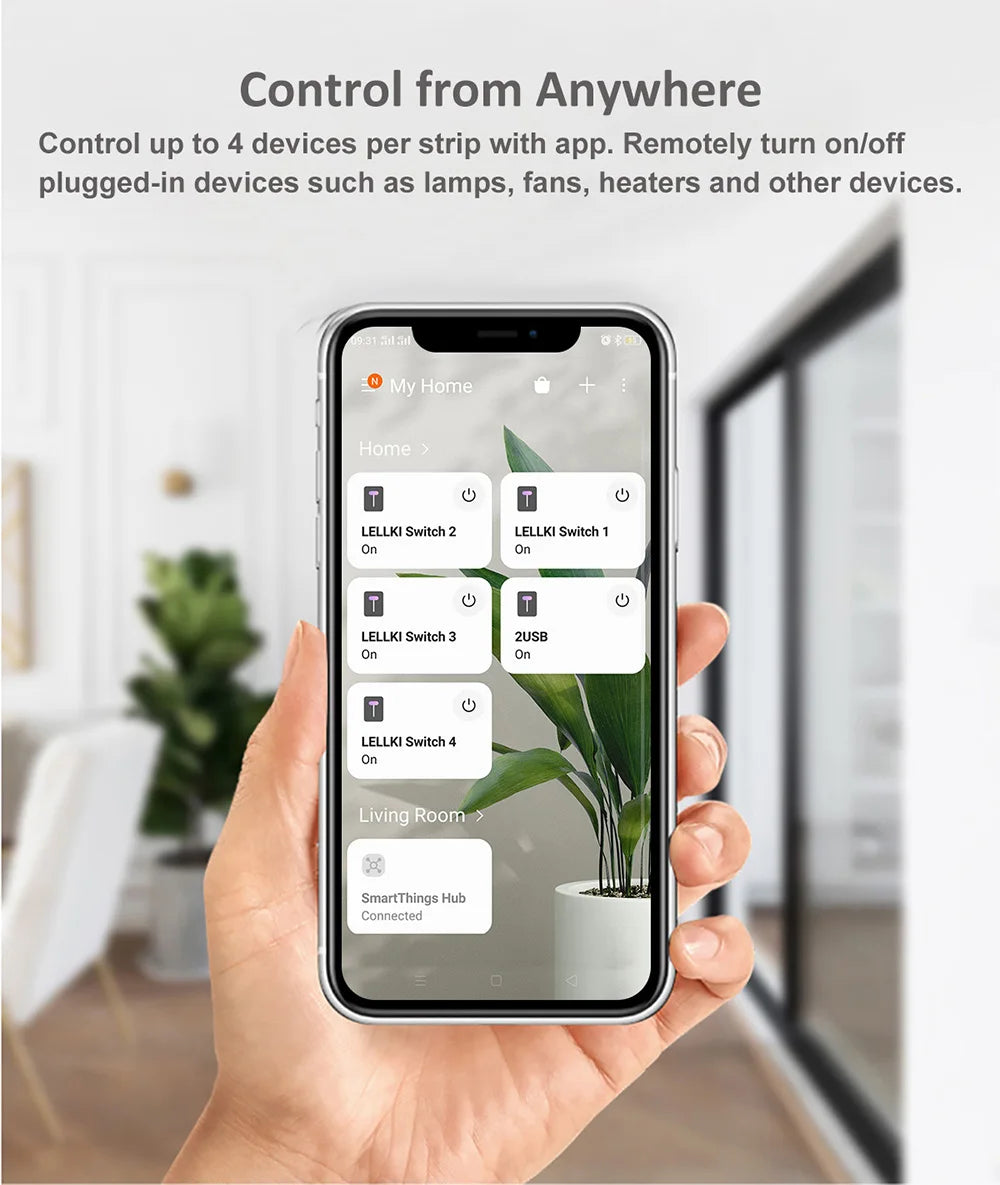 LELLKI Zigbee Power Streifen Tuya Smart Life Schalter Stecker Steckdose Zigbee2mqtt Verlängerungskabel 1,8 Mit Alexa SmartThings.