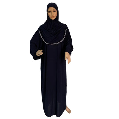 H118 Free size muslim dress with attached hijab pray khimar kaftan  burqa abaya robe hijab middle east clothing.