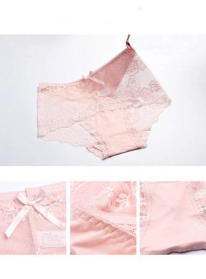 Women Modal Transparent Sexy Lace Underwear Plump Lady 3XL Large Size Hollow Seamless Panties High-Rise Soft Big Briefs.