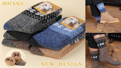 5 Pairs/Lot Thick Wool Socks Men Winter Warm Cashmere Breathable Long Sock Outdoor Male Meias New 7 Colors Hot Sale 2023.