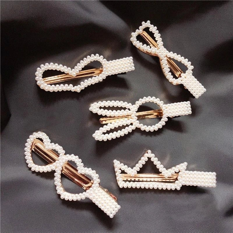 Simulated Pearl Hair Clips For Women Korean Women Hairpins Girl Geometric Hair Barrettes Fashion Hairgrip Hair Accessories.