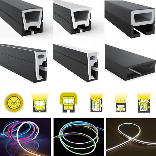 LED Neon Light Rope Tube Black Silica Gel Soft Lamp Tube WS2811 WS2812B SK6812RGBW Flexible Led Strip 5050 IP67 Waterproof 1-5M.