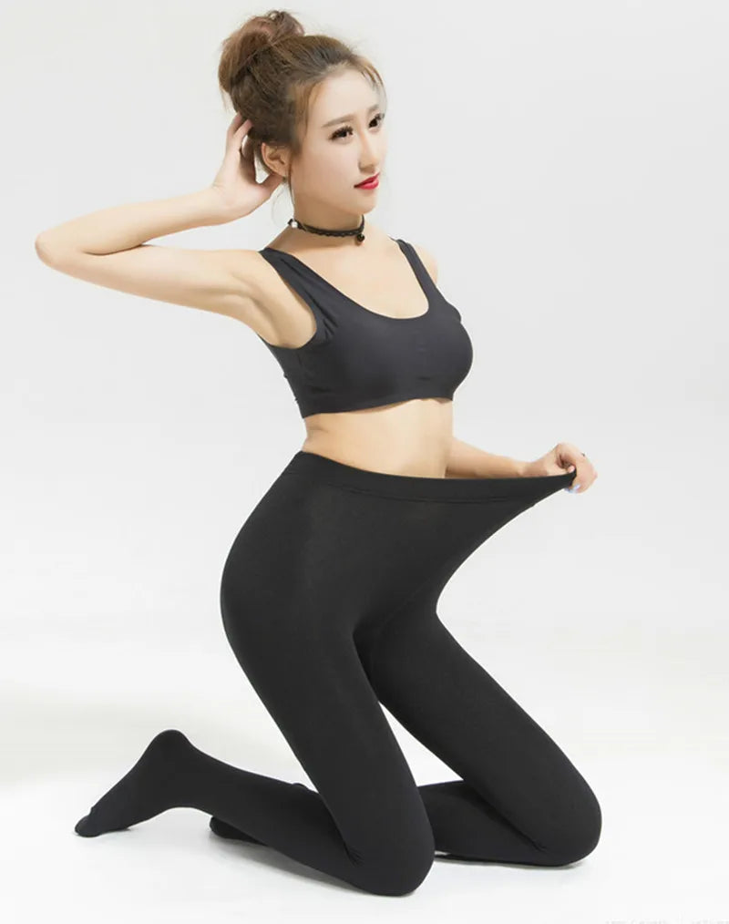 DOIAESKV Women Tights Plus Size 120D Autumn Winter Warm Pantyhose Crotchless High Waist Female Stretchy Slim Skinny Open Tights