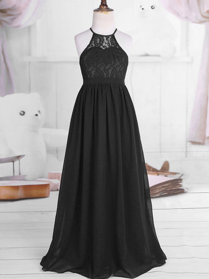 Sommer Mode Blume Mädchen Kleid Hochzeit Geburtstag Party Kinder Lange Kleid Vestido Elegante Halter Neck Floral Spitze Prinzessin Kleid