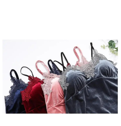 Autumn Velvet Women 4PCS Pajamas Set Sleepwear Burgundy Velour Bathrobe Nightwear Lace Patchwork Pijamas Suit Sexy Negligee.