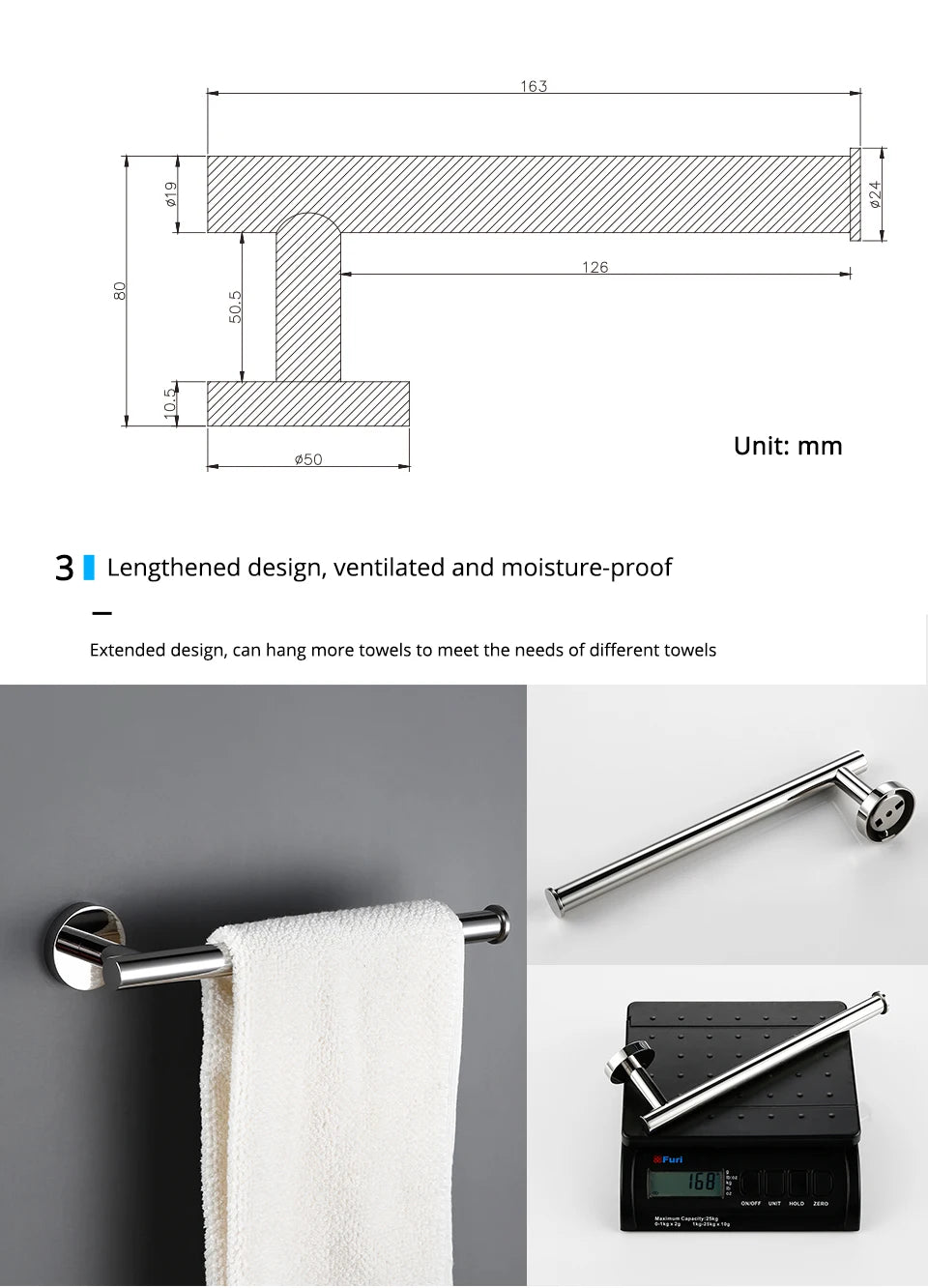 BagnoLux Edelstahl Chrom Schöne Wand Haken Wc Papier Halter Handtuch Ring Bar Selbst-Adhesive Bad Zubehör